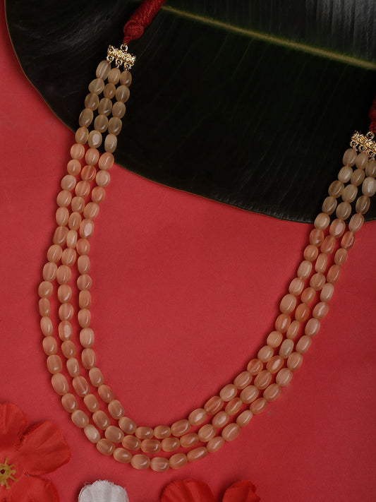 Peach and Red Natural Stones Necklace from Dugristyle Ruhaniyat By Dugran