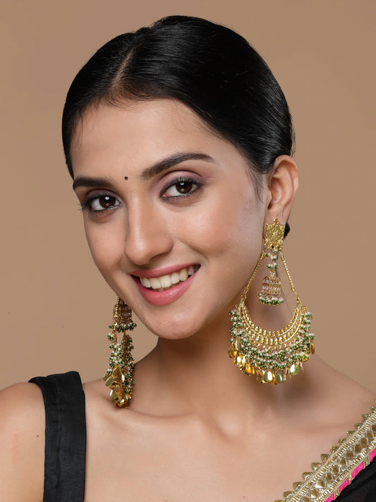 Gold and Green Faux Emerald Earring from Dugristyle Ruhaniyat By Dugran
