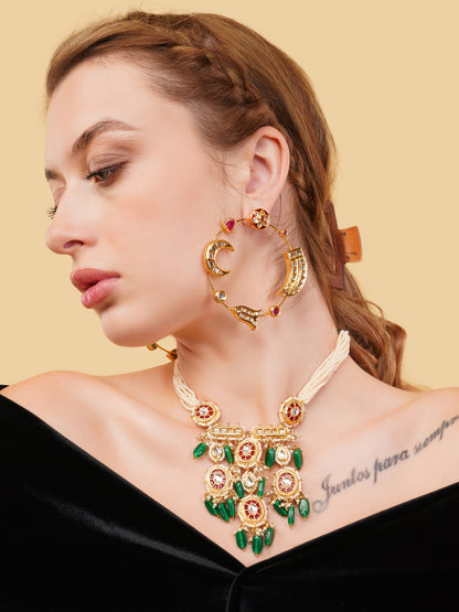 Kundan Earring in Chandbali style