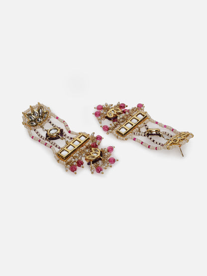 Kundan Earring with Pink Pearl Highlight