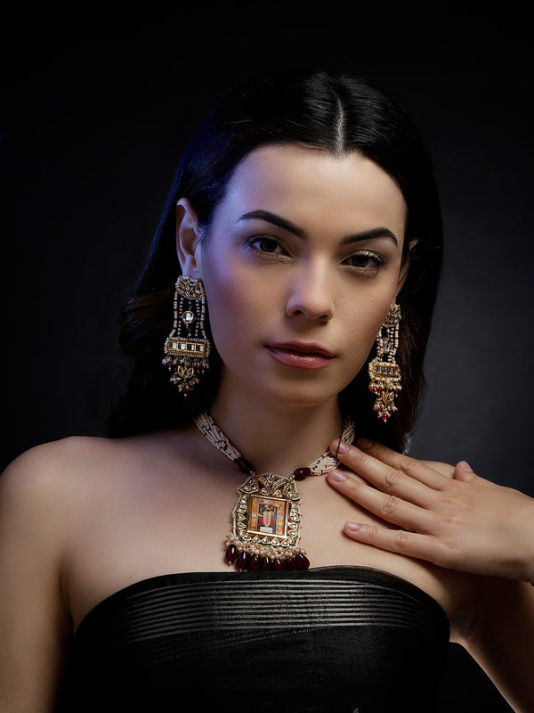 Aab-e-Gulabi Drop Earring Pink Kundan Pearl Highlight Drop Earrings