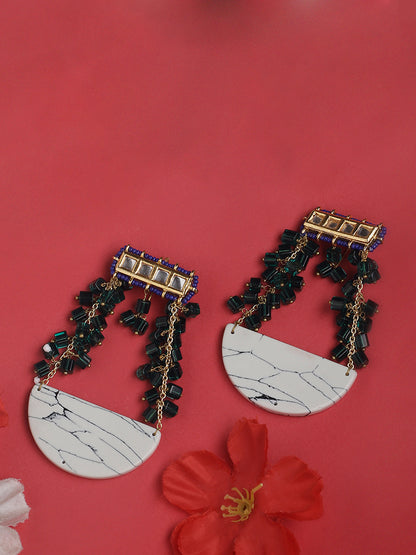 Kundan Earring with Natural Stones Hangings