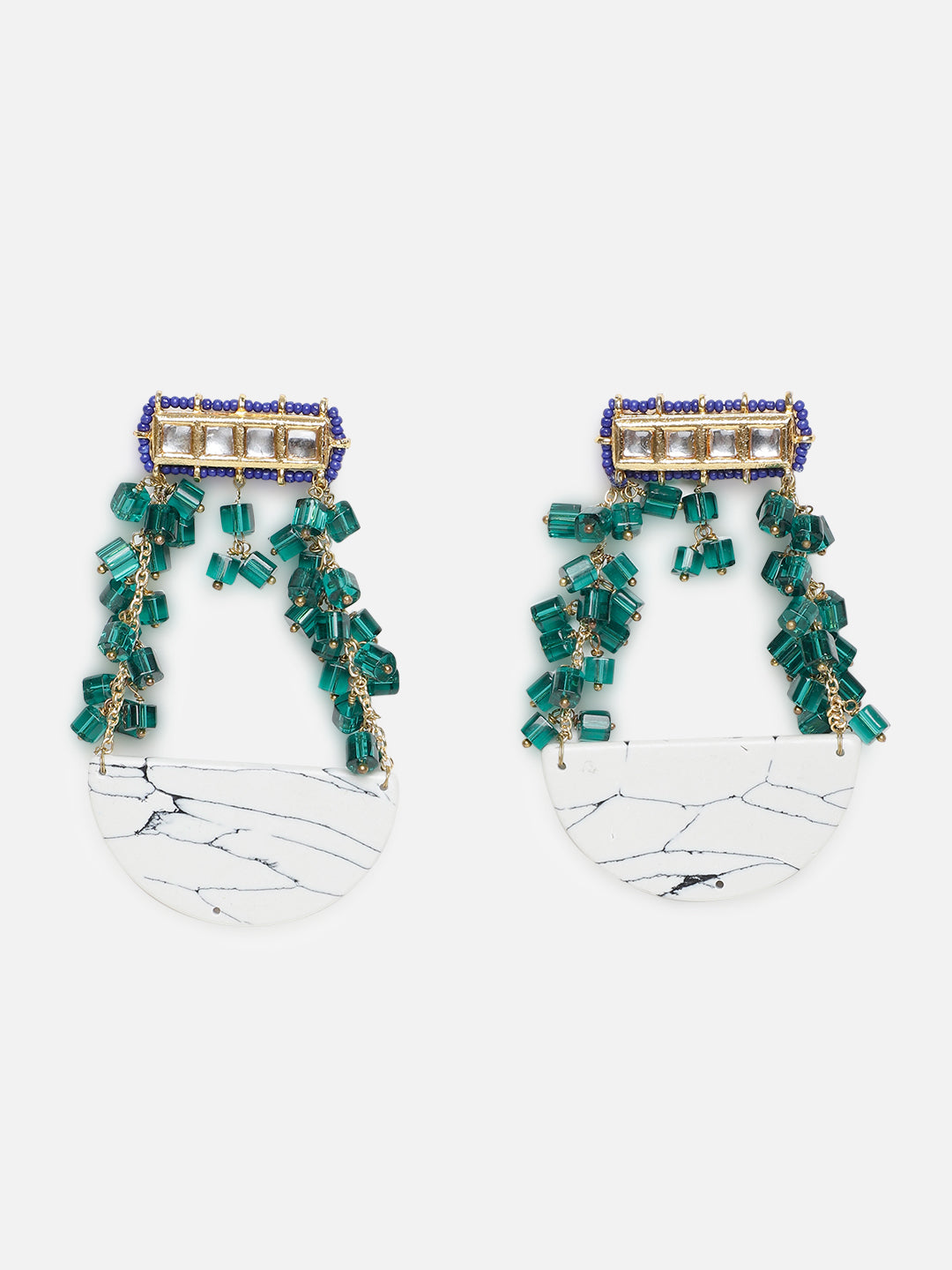 Kundan Earring with Natural Stones Hangings