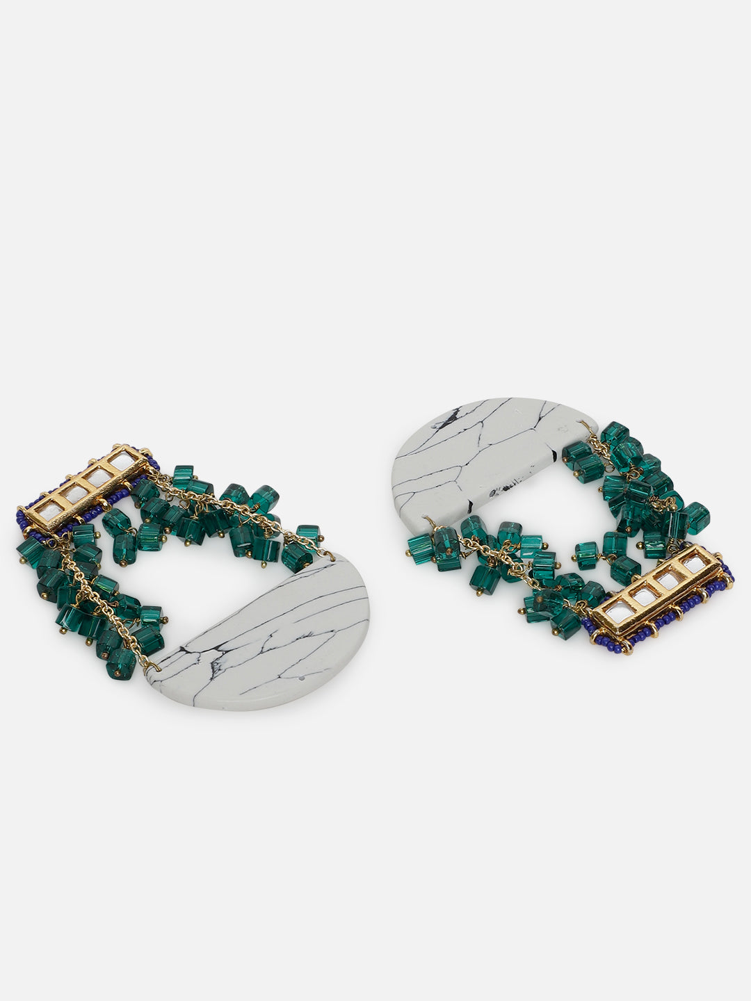 Kundan Earring with Natural Stones Hangings