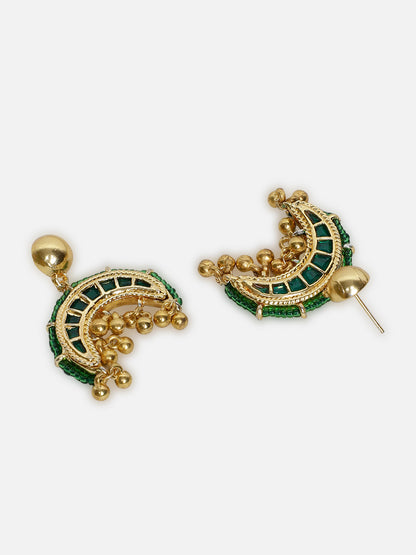 Green Kundan Small Earrings
