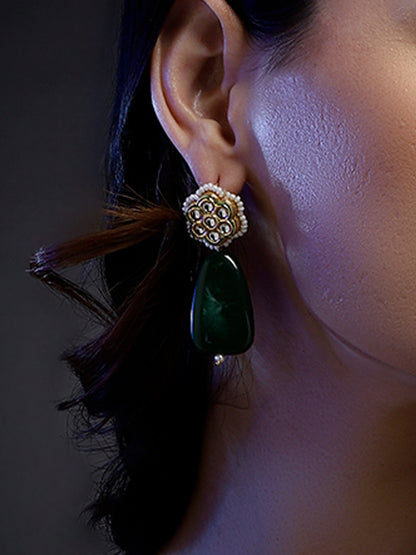 Kundan Earring with Raisin Stone