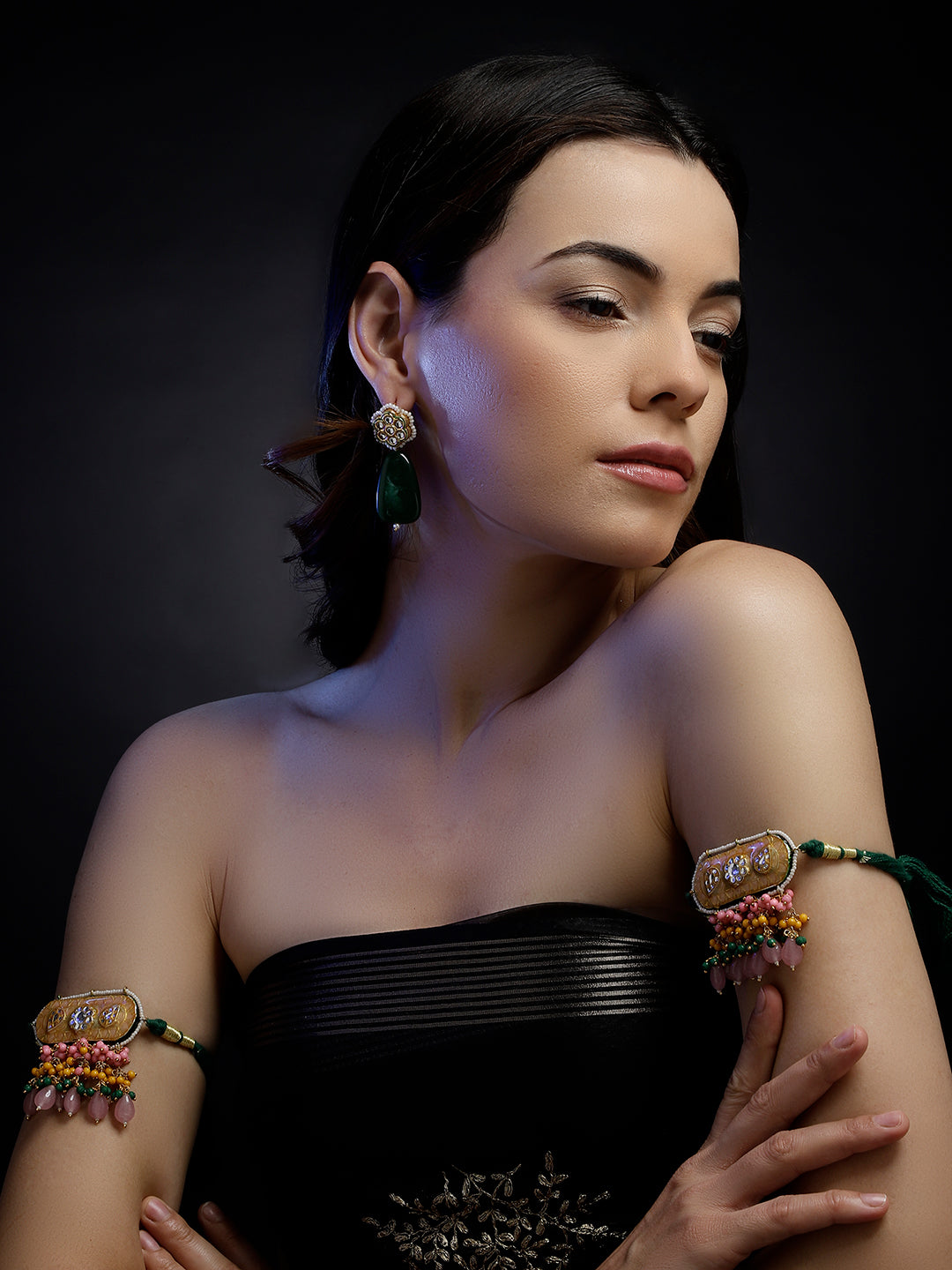 Kundan Earring with Raisin Stone