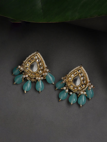 Kundan Earring with Blue Drops