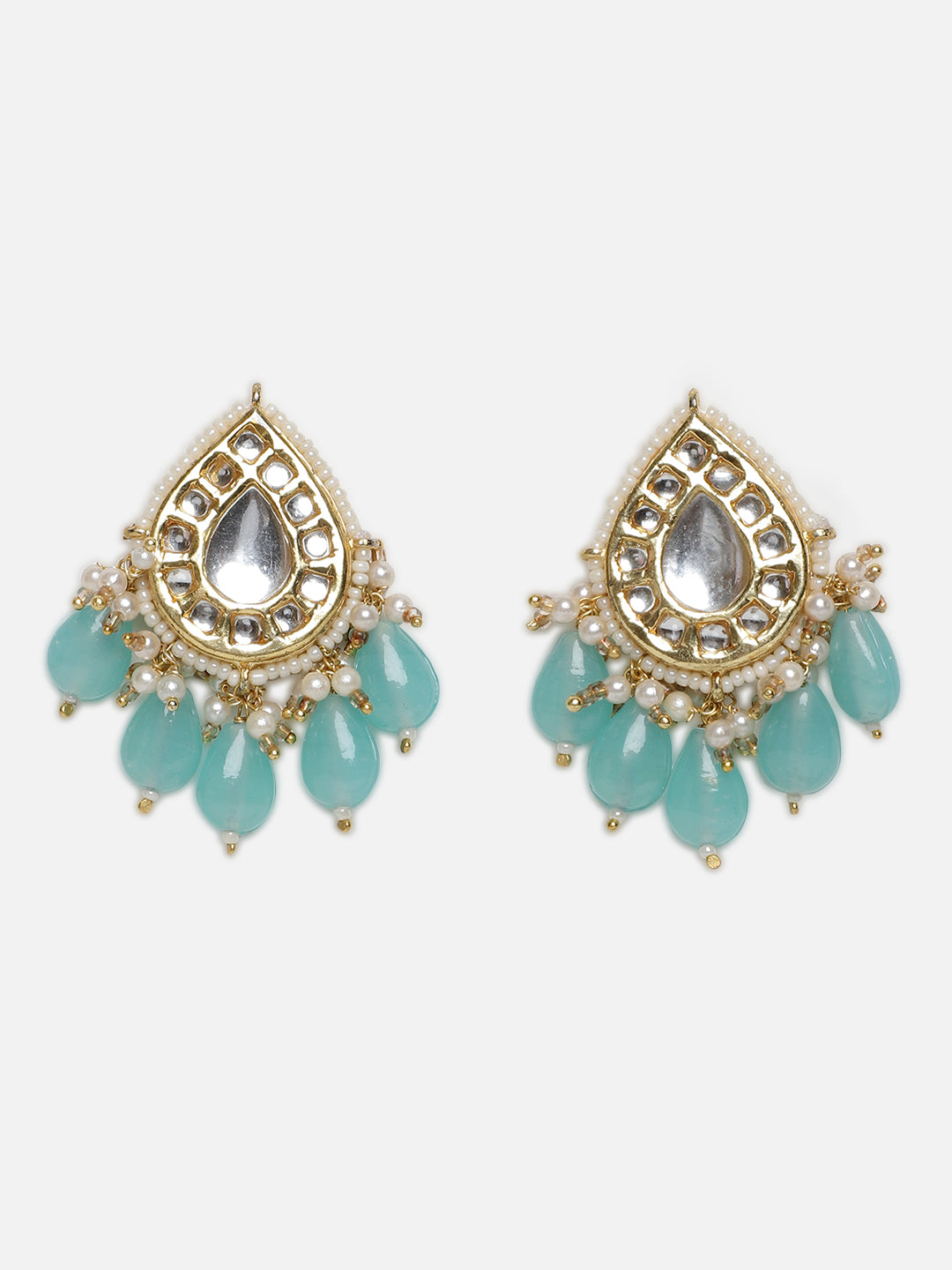 Kundan Earring with Blue Drops