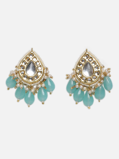 Kundan Earring with Blue Drops