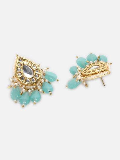 Kundan Earring with Blue Drops
