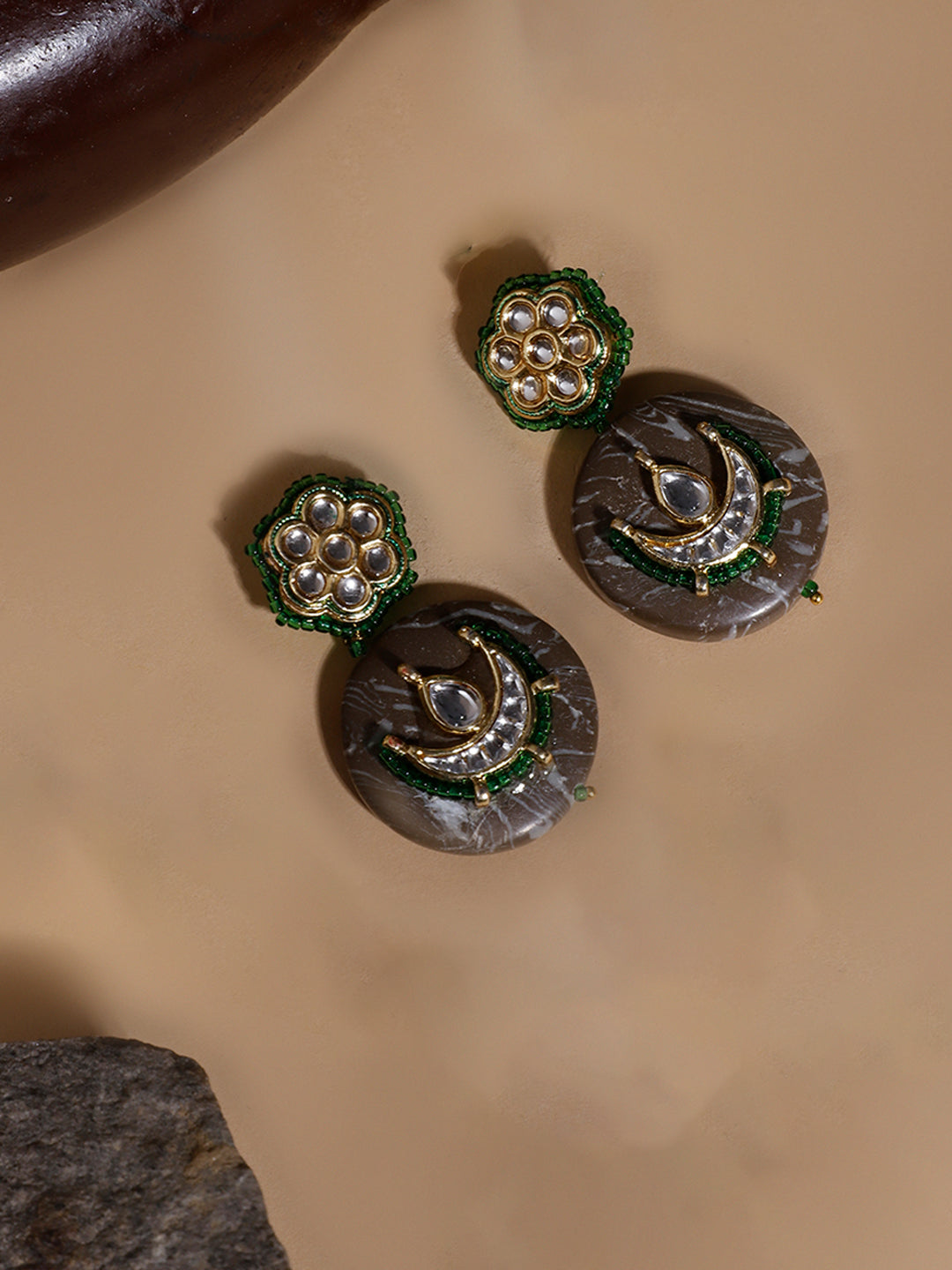 Kundan Earring with Natural Stone amalgamation