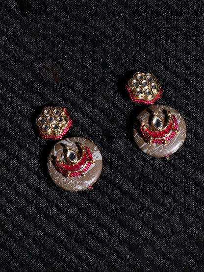 Kundan Earring With Natural Stone