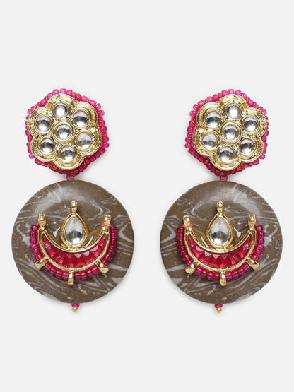 Kundan Earring With Natural Stone
