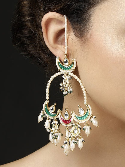 Kundan Earring with Kanchain