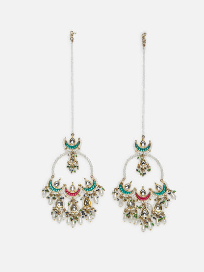 Kundan Earring with Kanchain