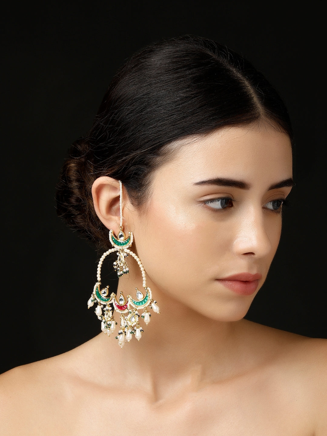 Kundan Earring with Kanchain