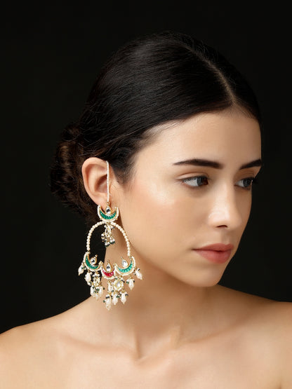 Kundan Earring with Kanchain