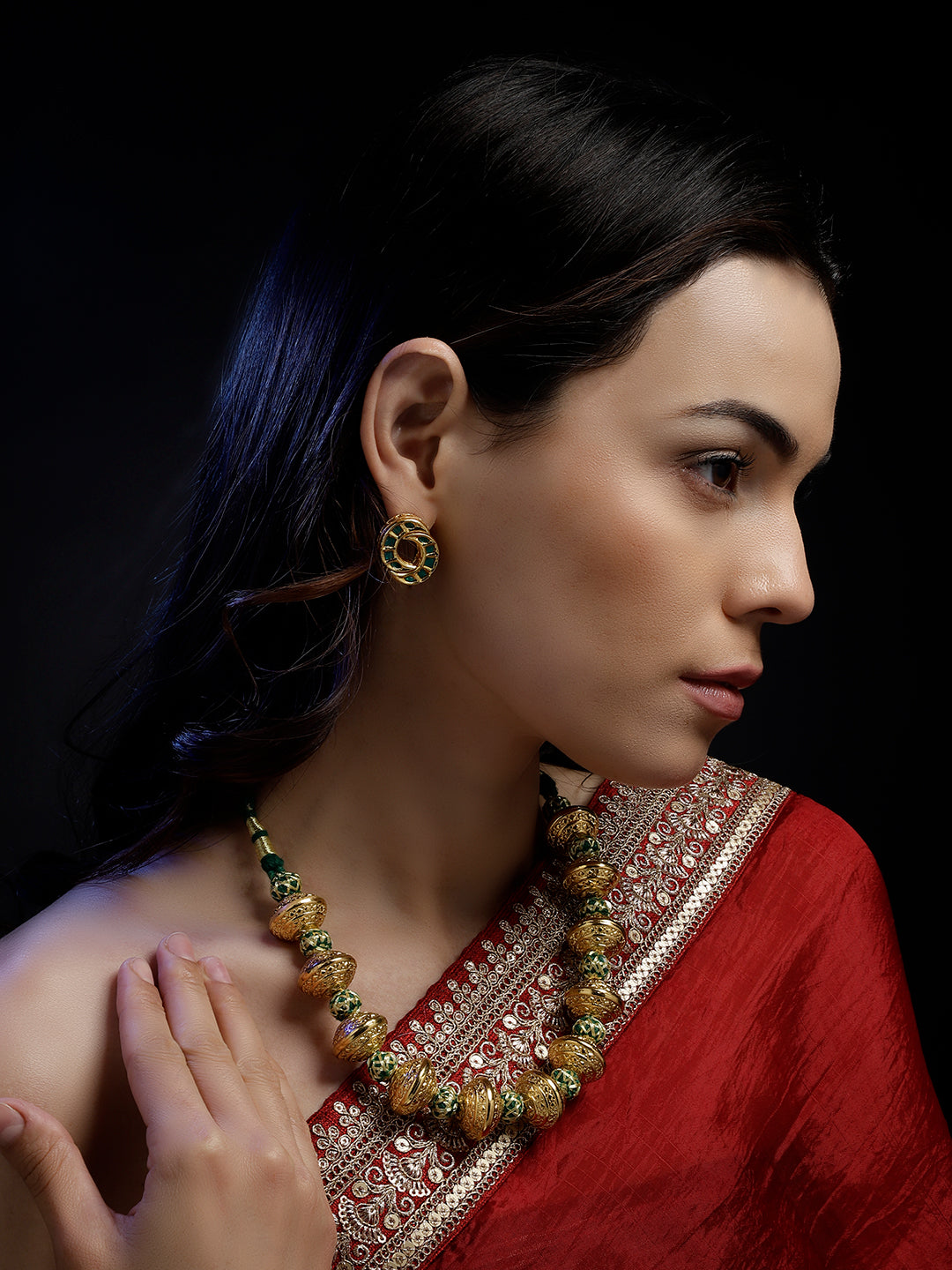 stud shaped Kundan Earring 
