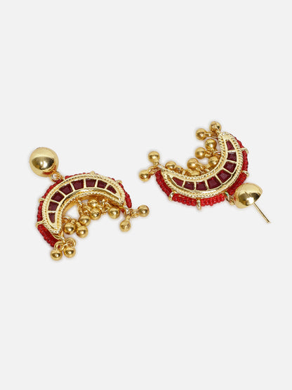Kundan Earring with Golden Hangings