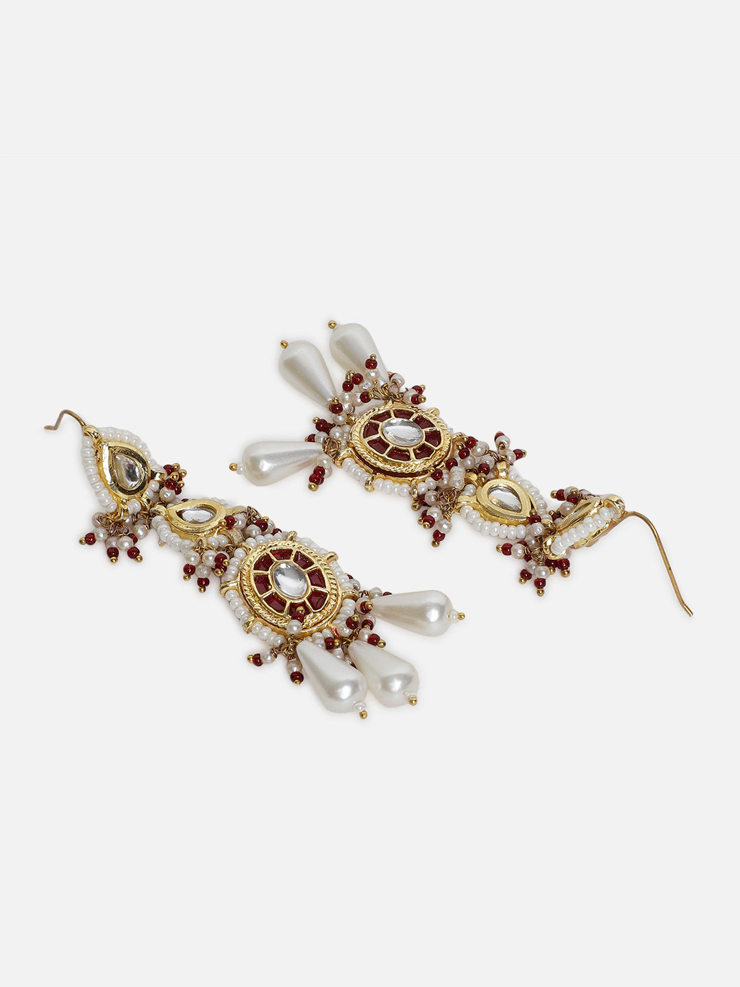 Kundan Earring with White Drops
