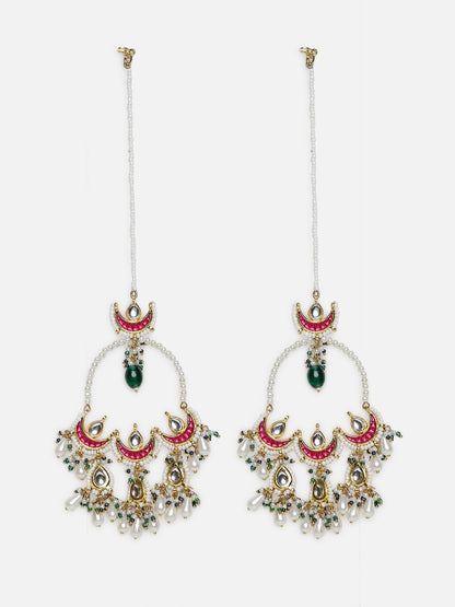Kundan Earring with Kanchain
