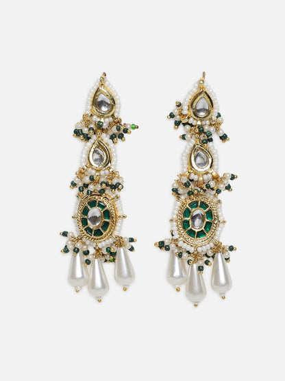 Kundan Earring with White Drops