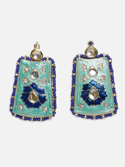 Meenakari earring with Kundan Work