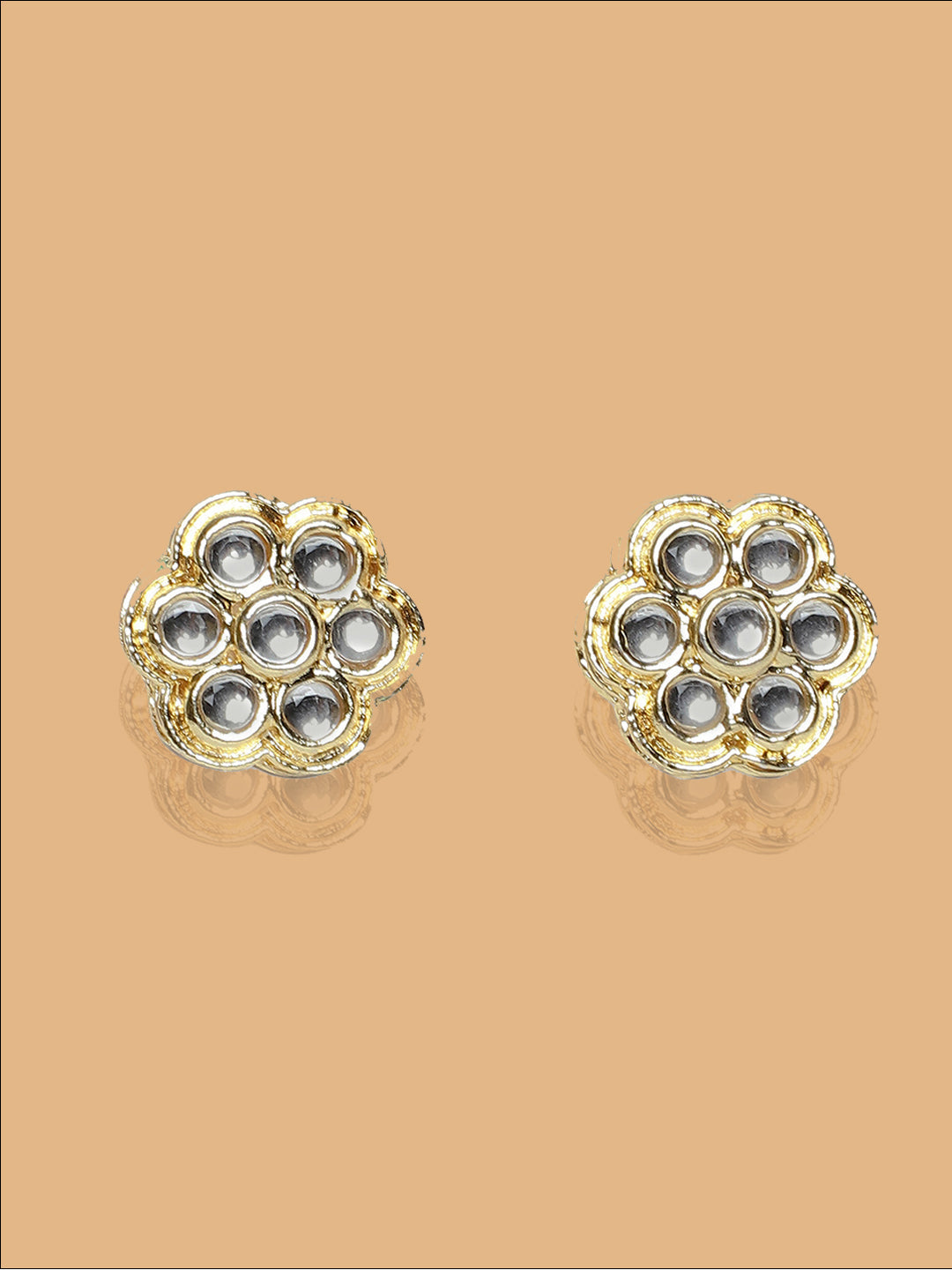 Gold and White Kundan Stud from Dugristyle Ruhaniyat By Dugran