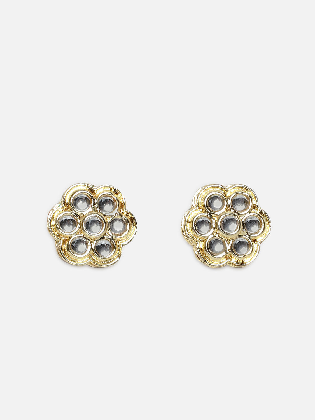 Gold and White Kundan Stud from Dugristyle Ruhaniyat By Dugran