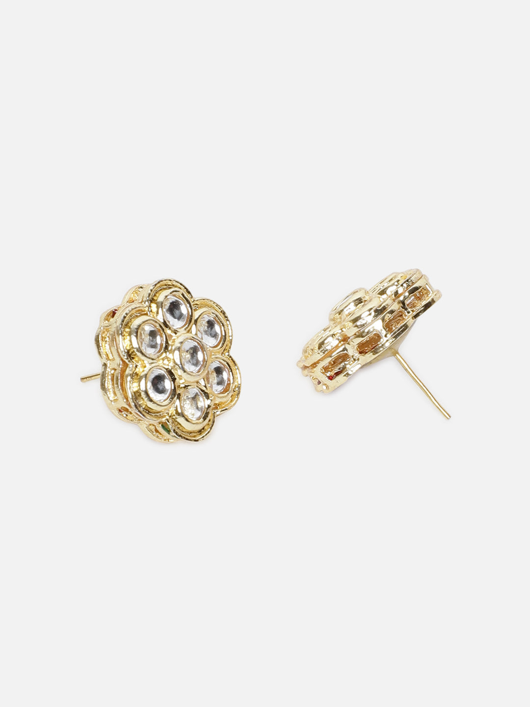 Gold and White Kundan Stud from Dugristyle Ruhaniyat By Dugran