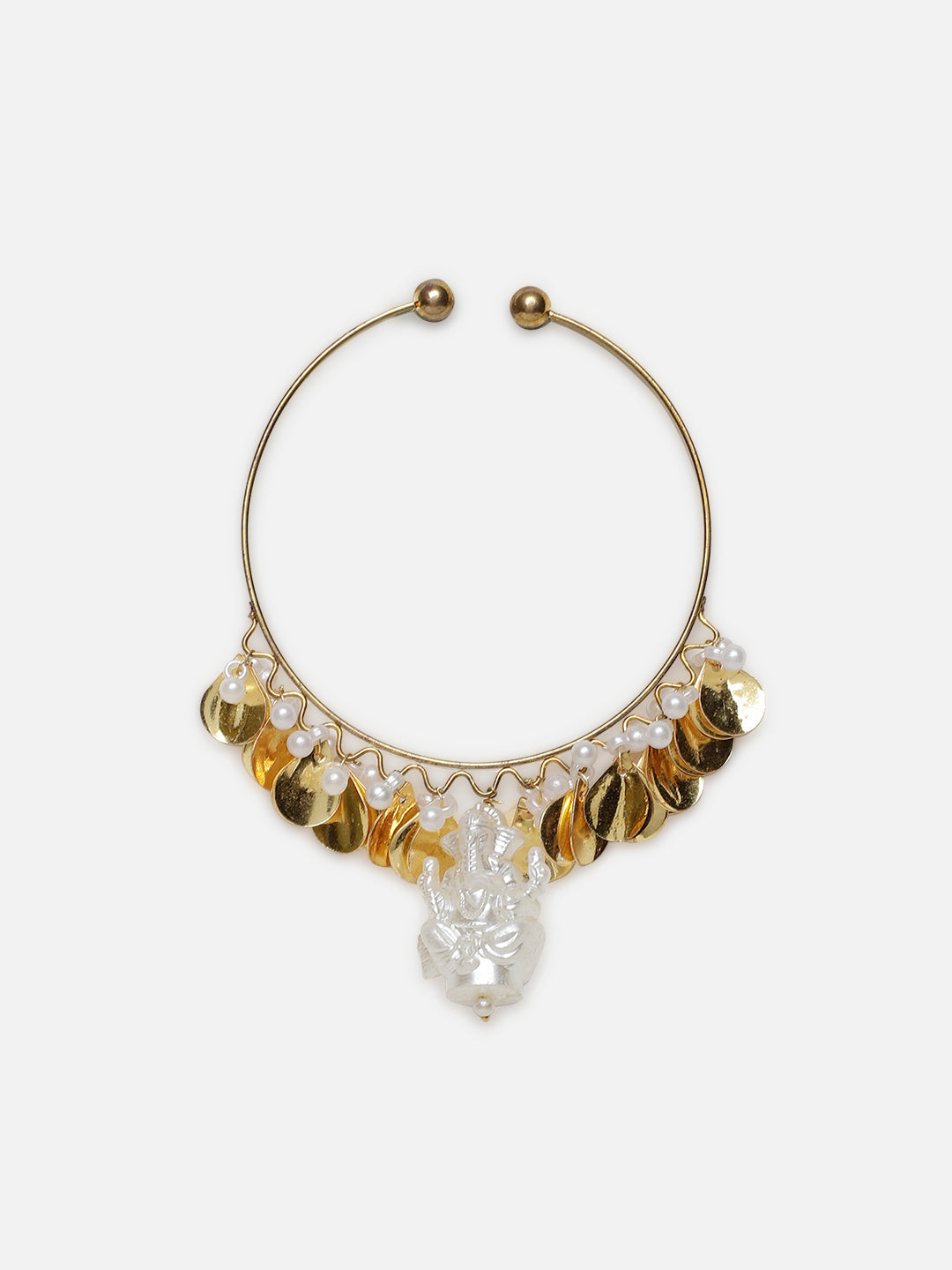 Gold and White Ganpathi Bracelets from Dugristyle Ruhaniyat By Dugran