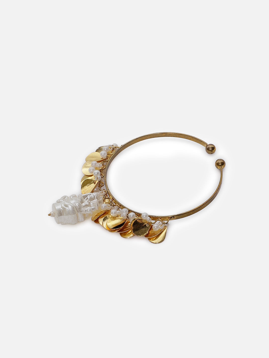 Gold and White Ganpathi Bracelets from Dugristyle Ruhaniyat By Dugran