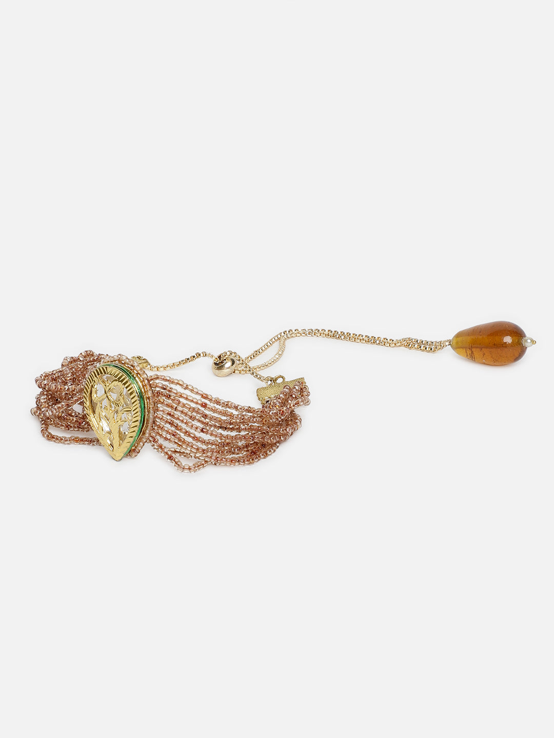 Brown and Gold Kundan Bracelets with Brown Drop from Dugristyle Ruhaniyat By Dugran