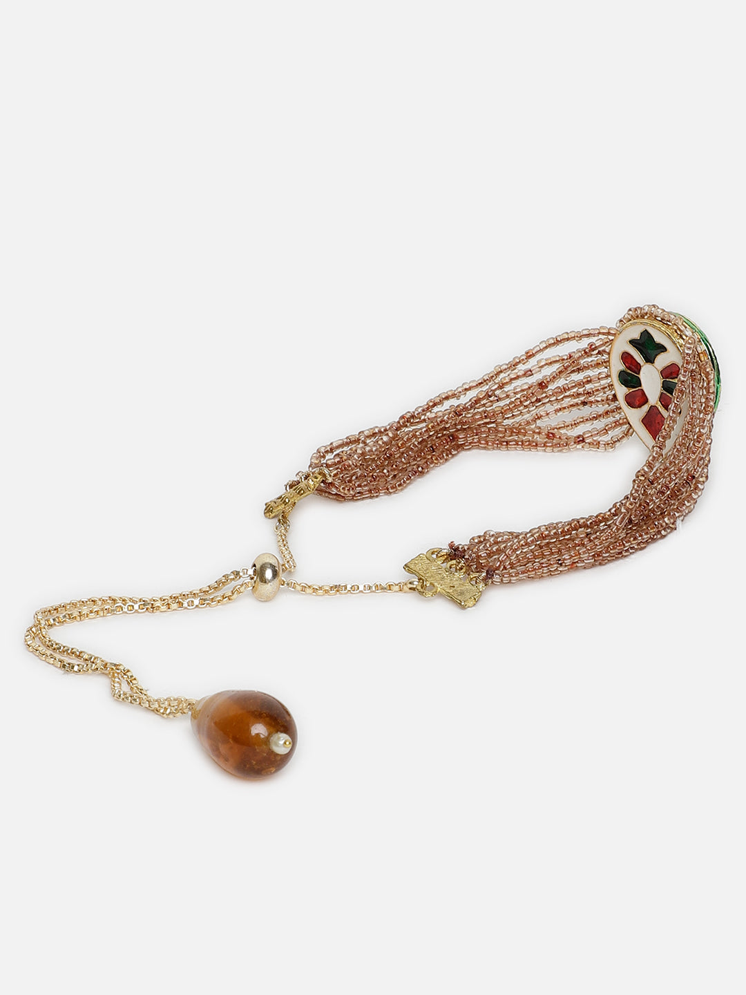 Brown and Gold Kundan Bracelets with Brown Drop from Dugristyle Ruhaniyat By Dugran