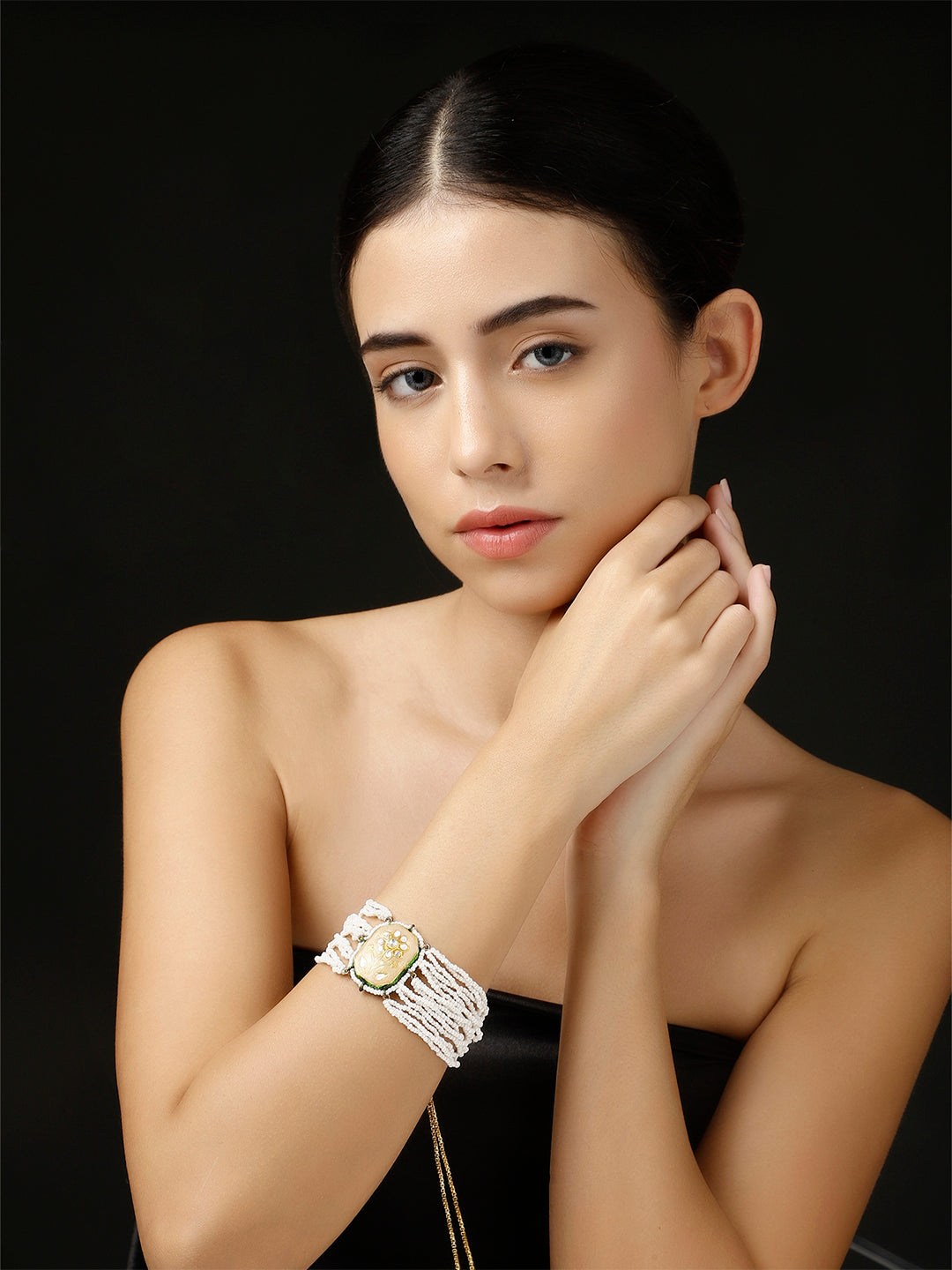 Meenakari bracelet with Pearl Layers