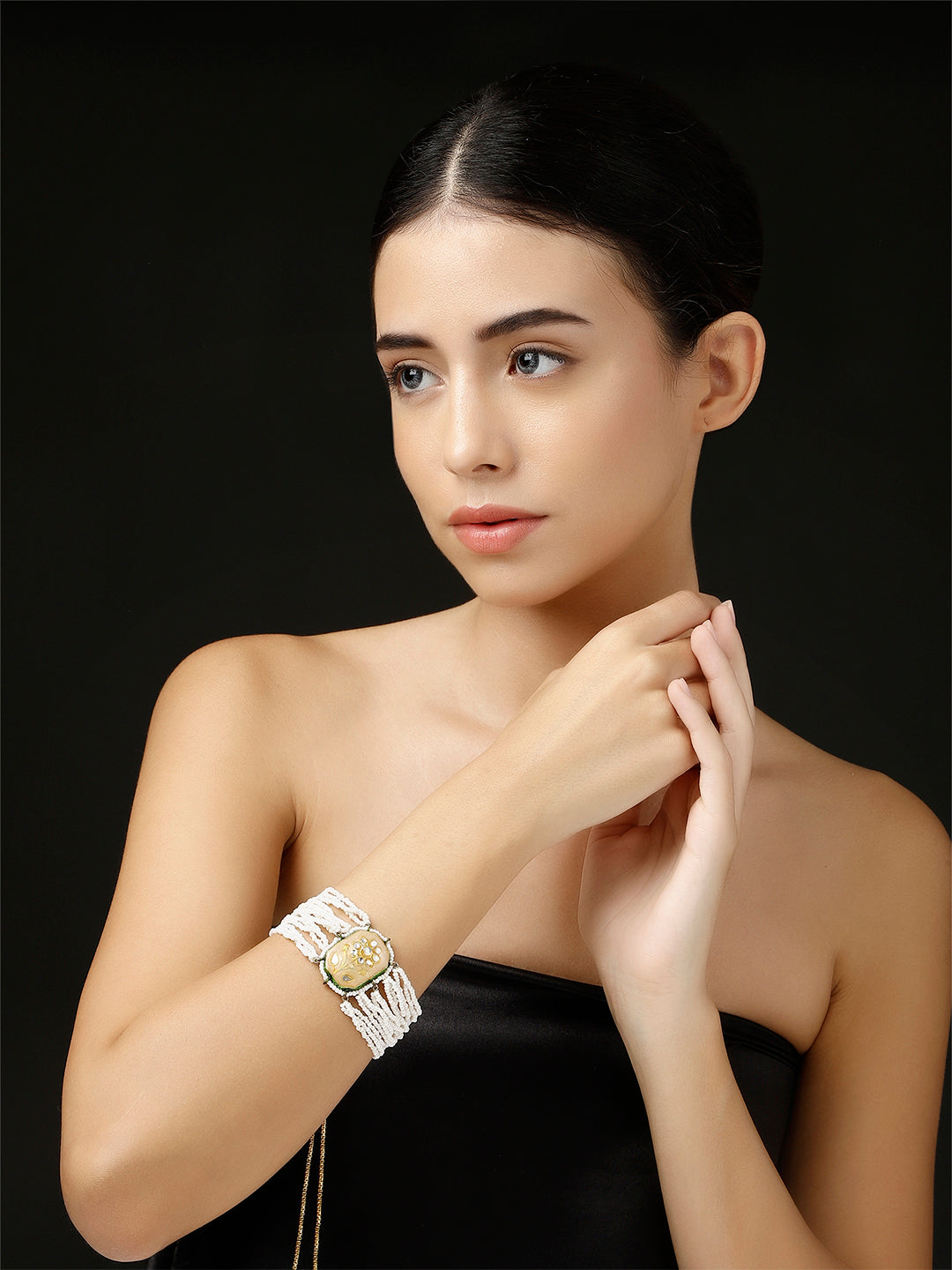 Meenakari bracelet with Pearl Layers