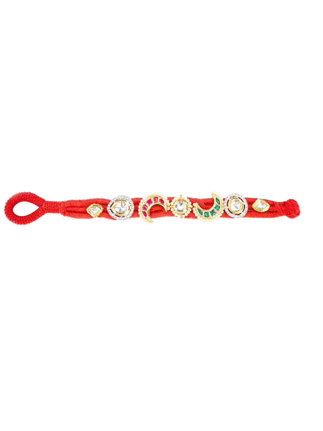 Handmade Thread Bracelet with Multi Color Kundan work