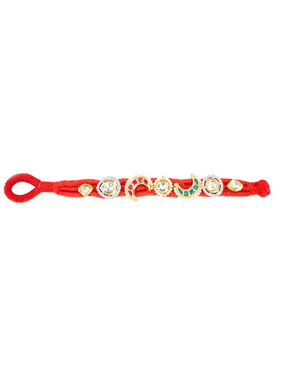 Handmade Thread Bracelet with Multi Color Kundan work