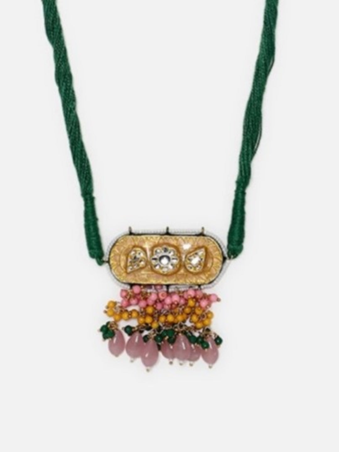 Green and Pink Meenakari Bajuband with adjustable Dori from Dugristyle Ruhaniyat By Dugran