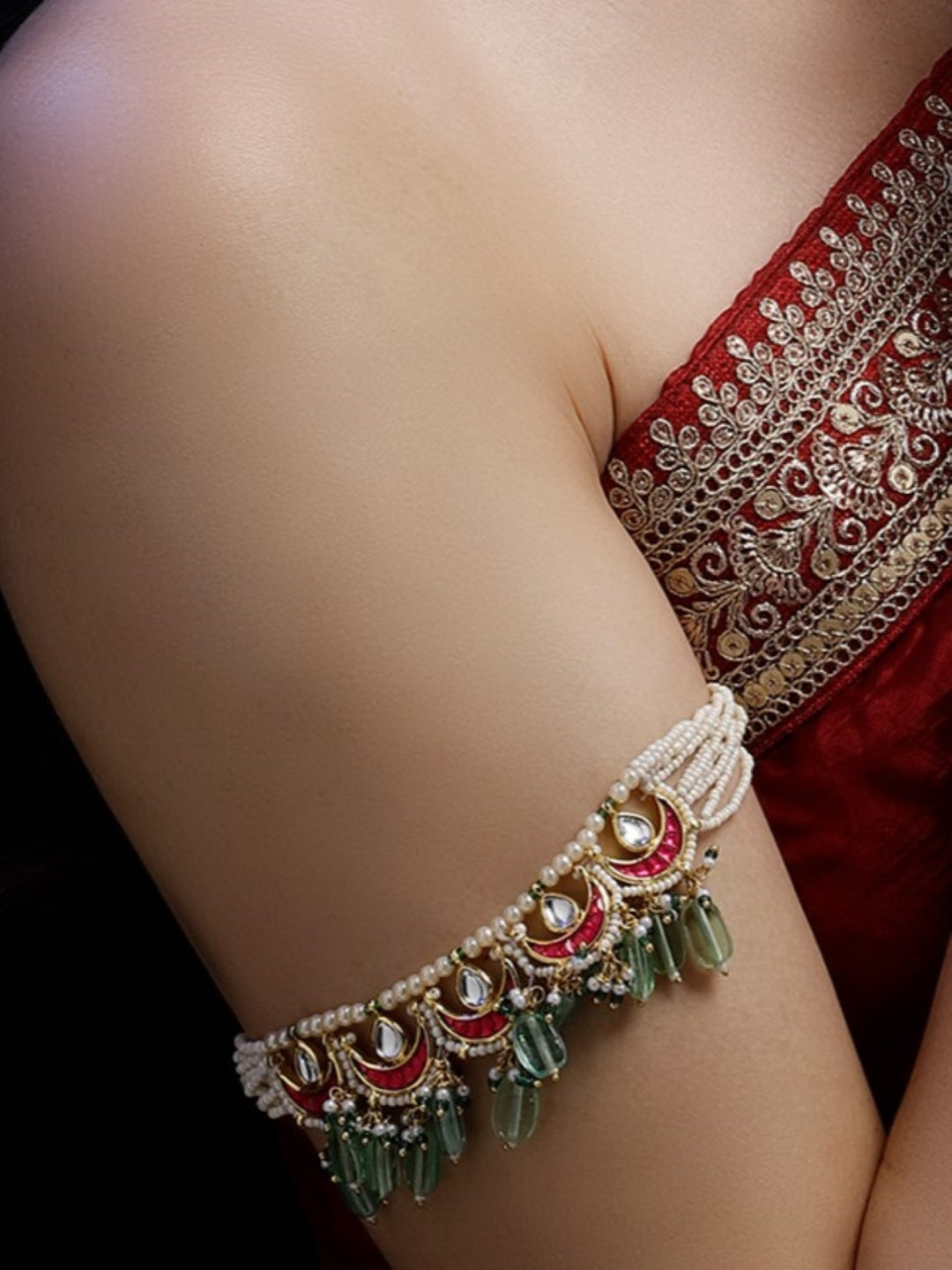 Kundan Bajuband with Designer Adjustable Dori