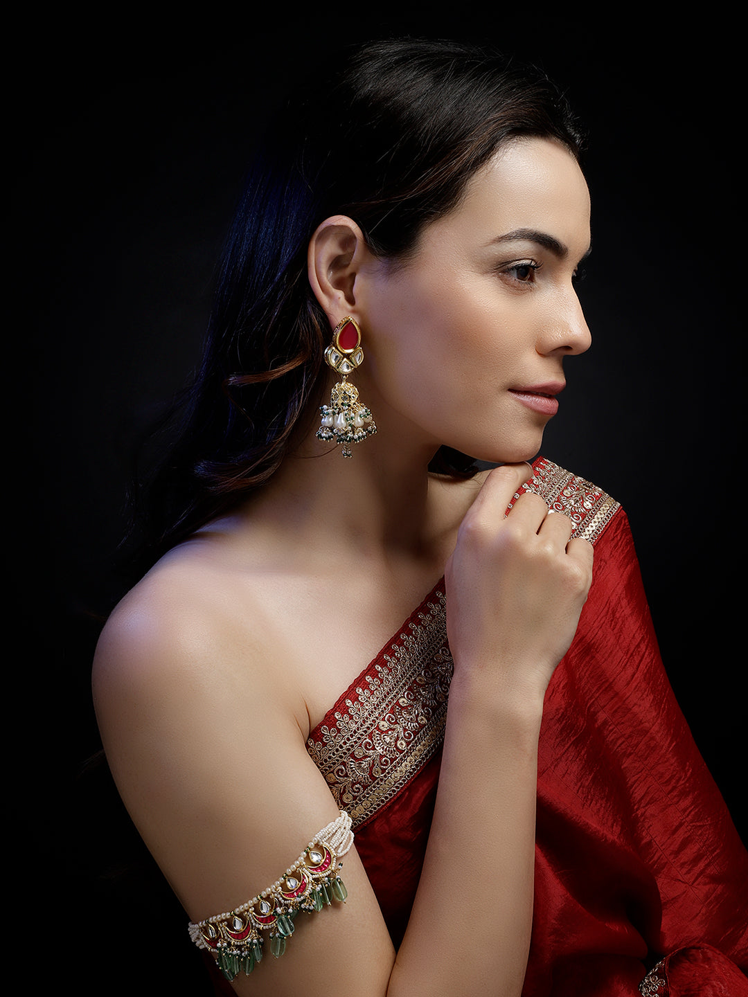 Kundan Bajuband with Designer Adjustable Dori