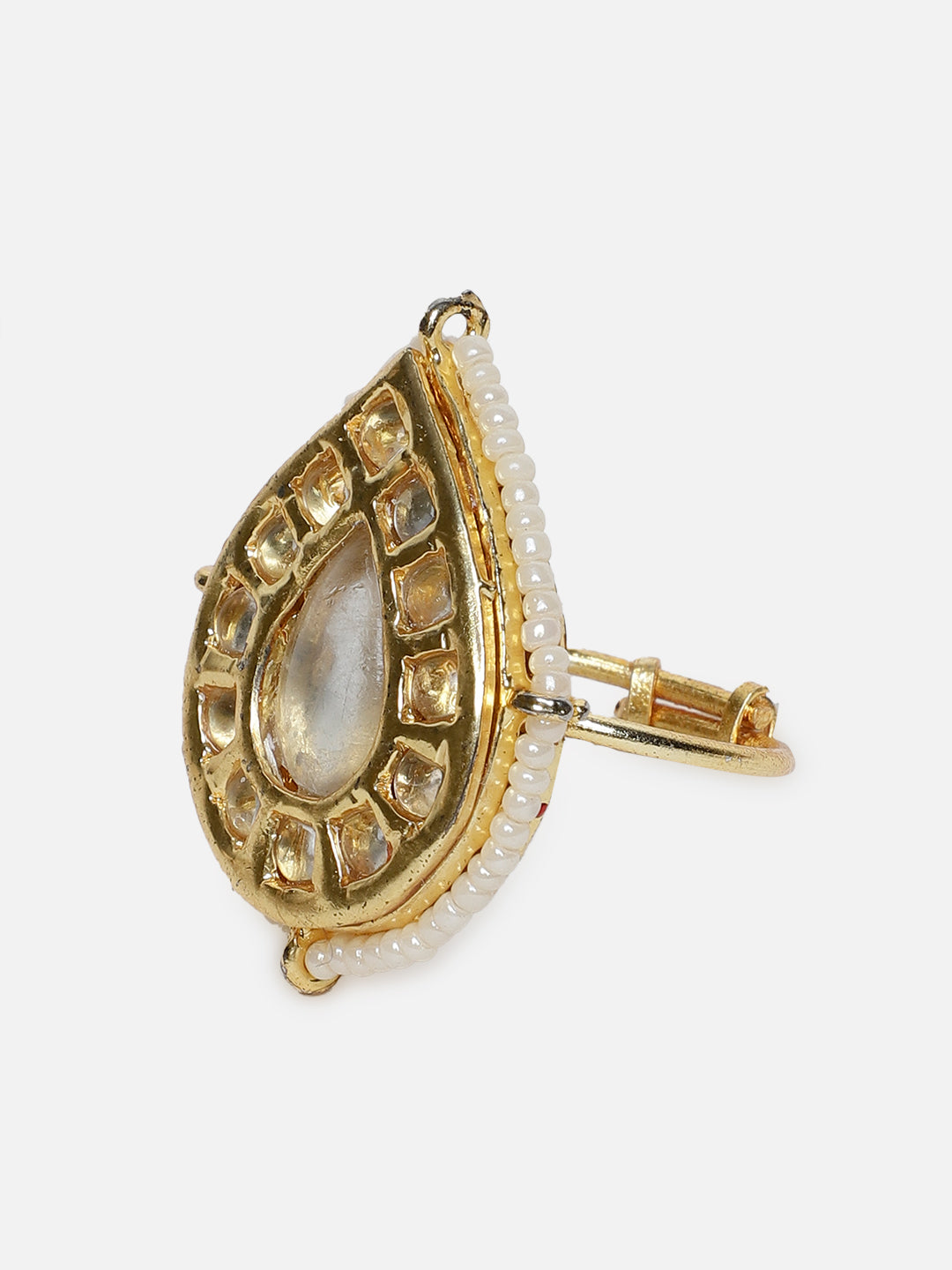 Drop Shaped Kundan Rings