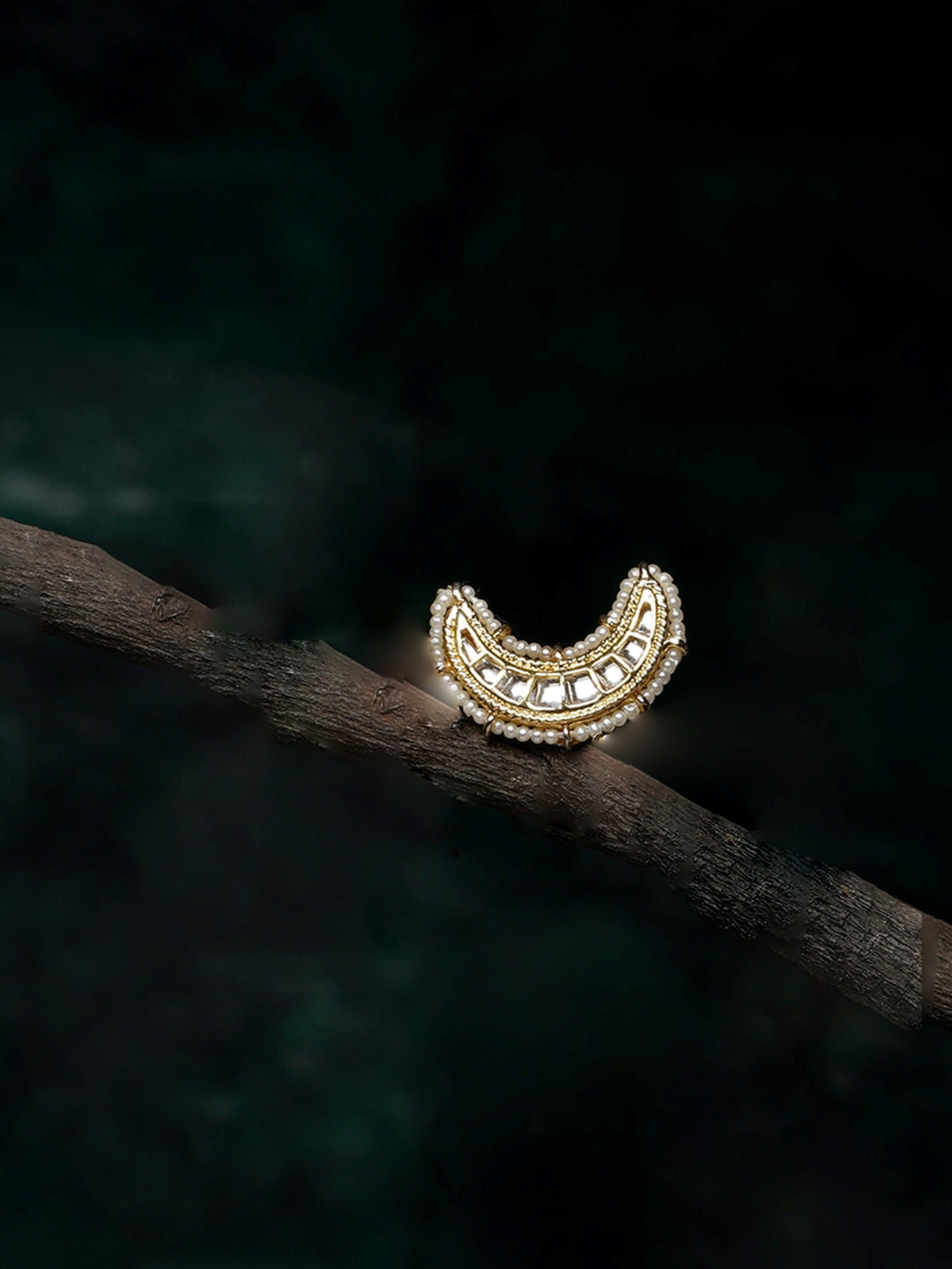 Chand Shaped Kundan Rings