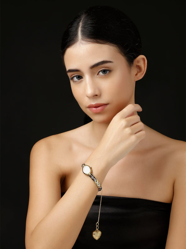Zar-e-Sheesham Watch Charm Gold Heart Shaped Natural Stone Watch Charm