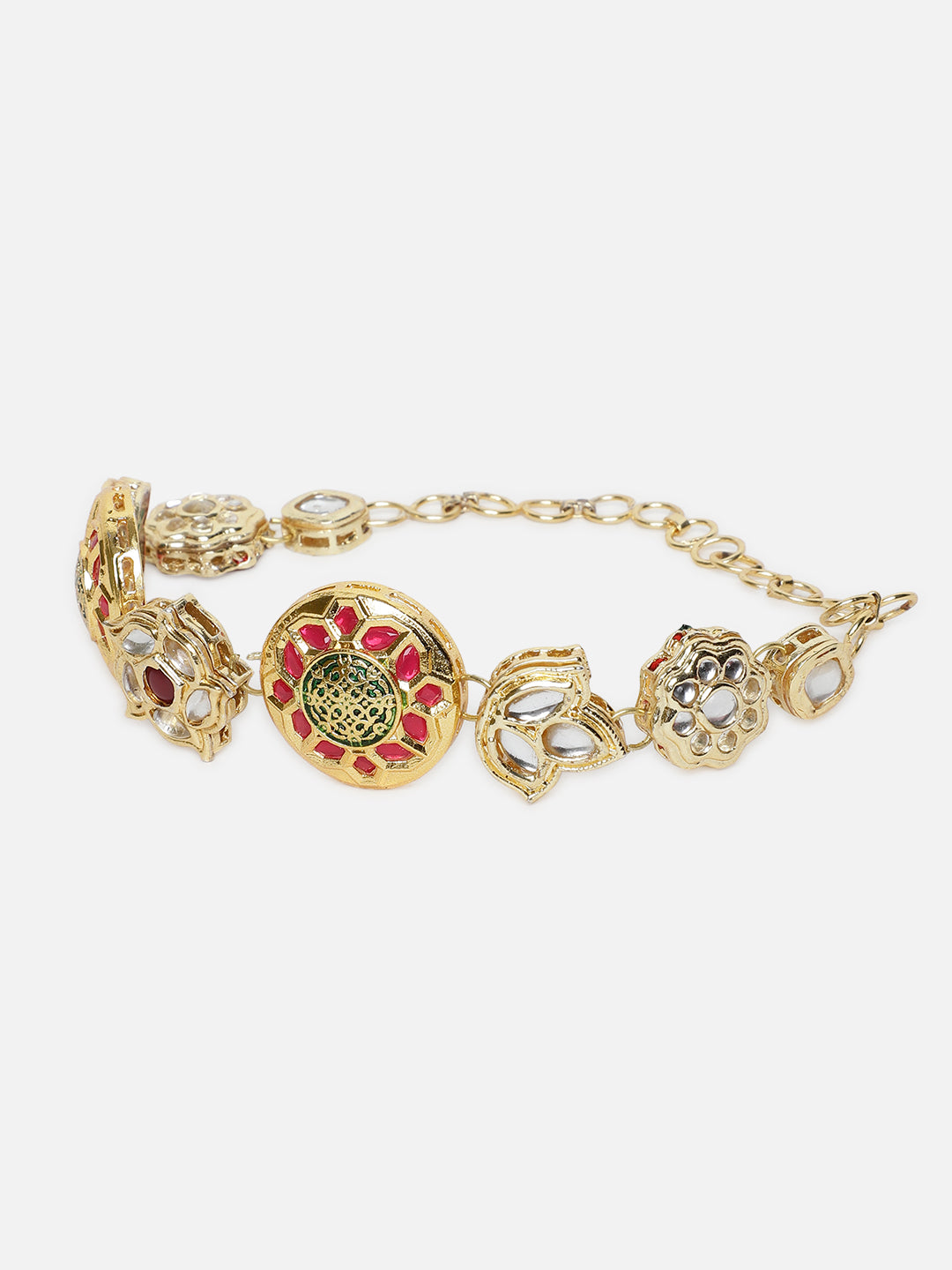 Red and Gold Kundan Mathapatti with Meenakari touch from Dugristyle Ruhaniyat By Dugran
