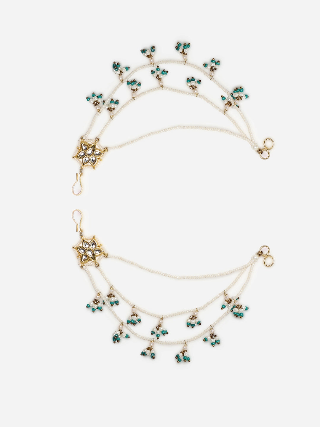Kundan  Kanchain with Multilayer Pearl Strings
