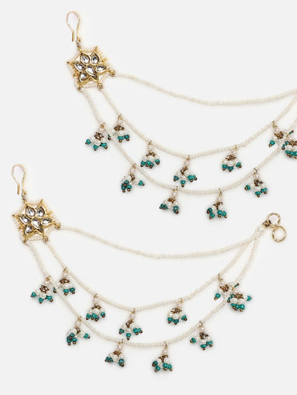 Kundan  Kanchain with Multilayer Pearl Strings