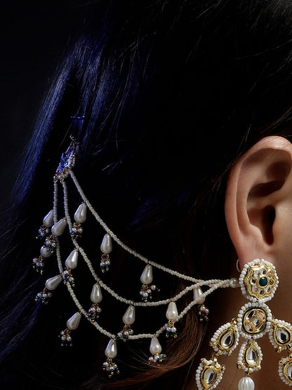 Kundan  Kanchain with Multilayer Pearl Strings