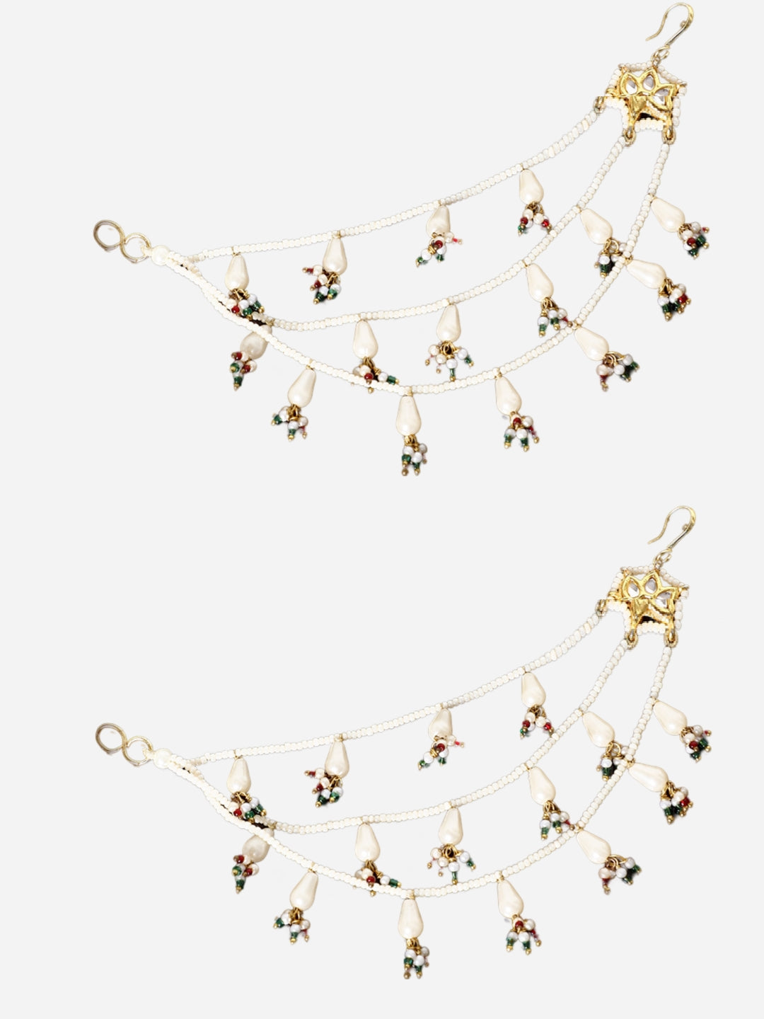 Kundan  Kanchain with Multilayer Pearl Strings